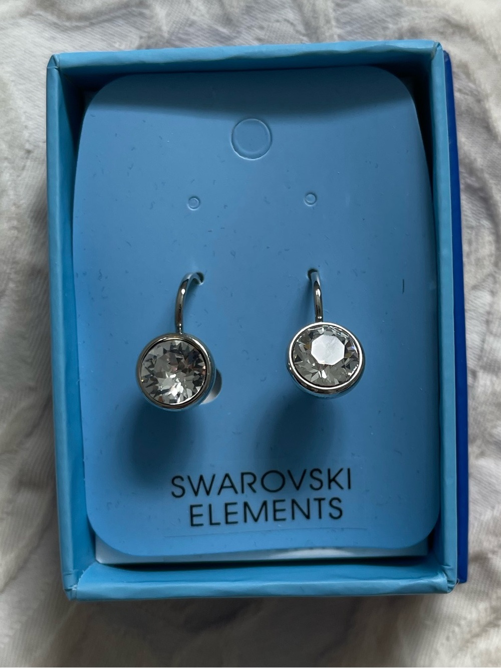 Swarovski Silver Clear Crystal Drop Earrings